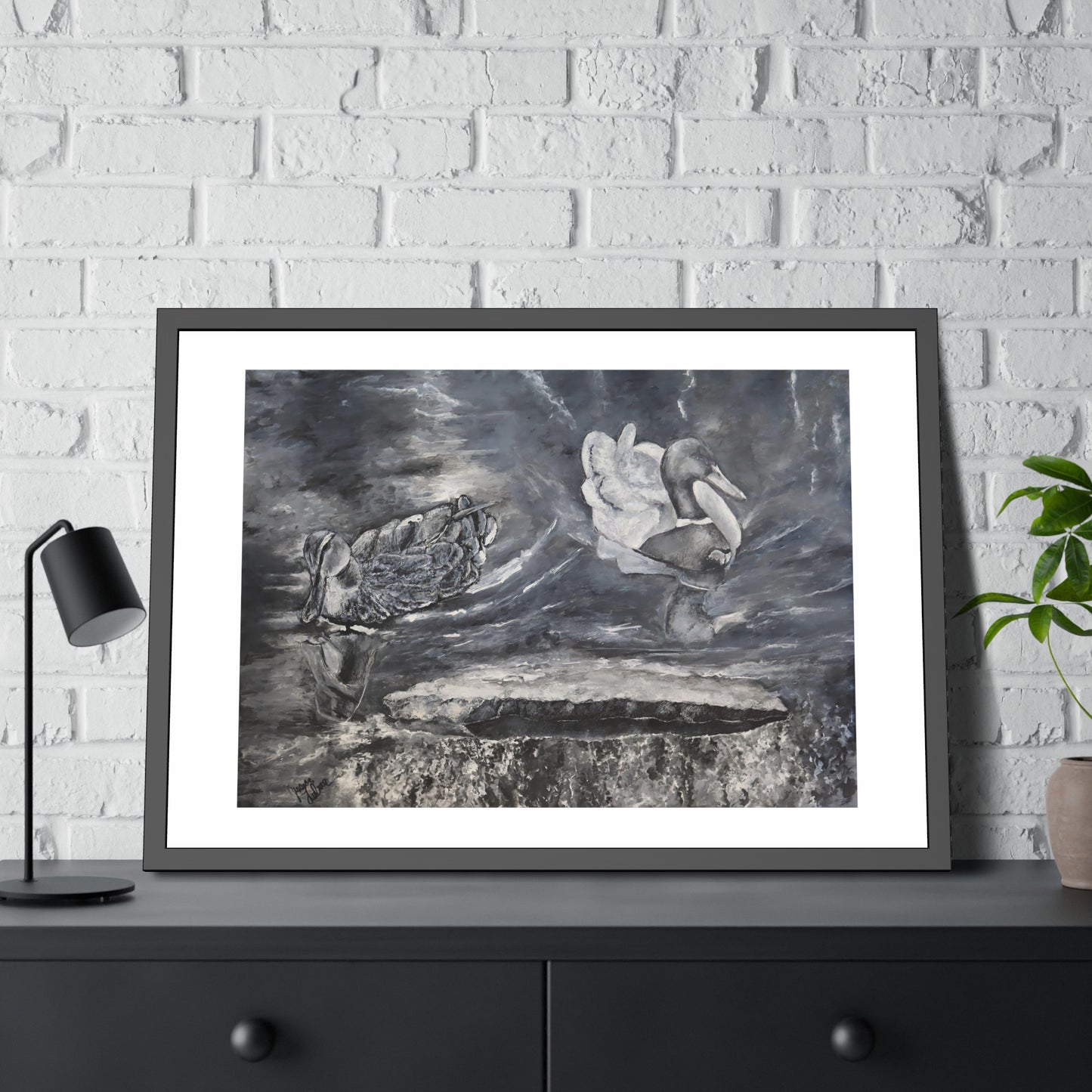 Door County ducks (framed print)