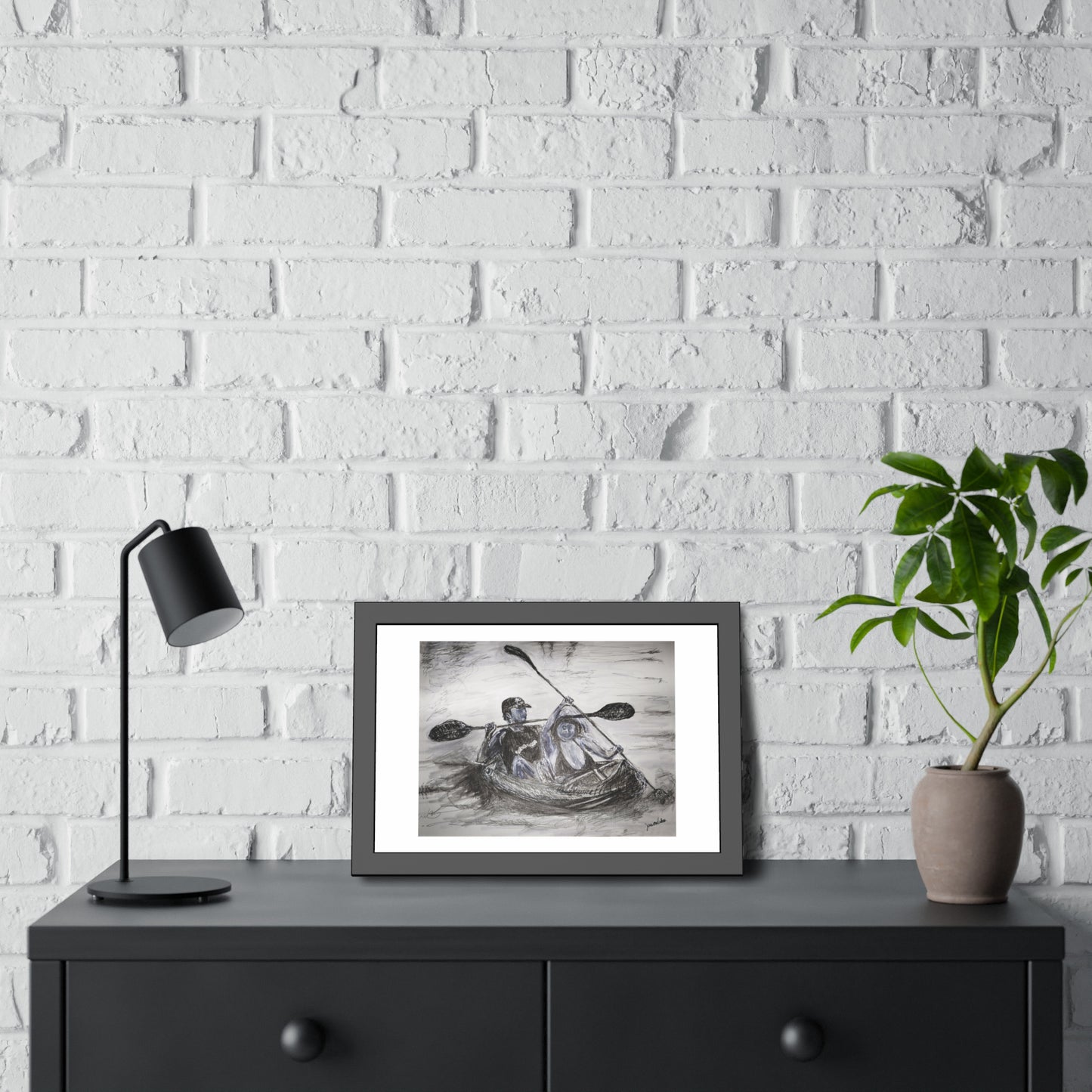 Canoeing in the Sound (framed print)