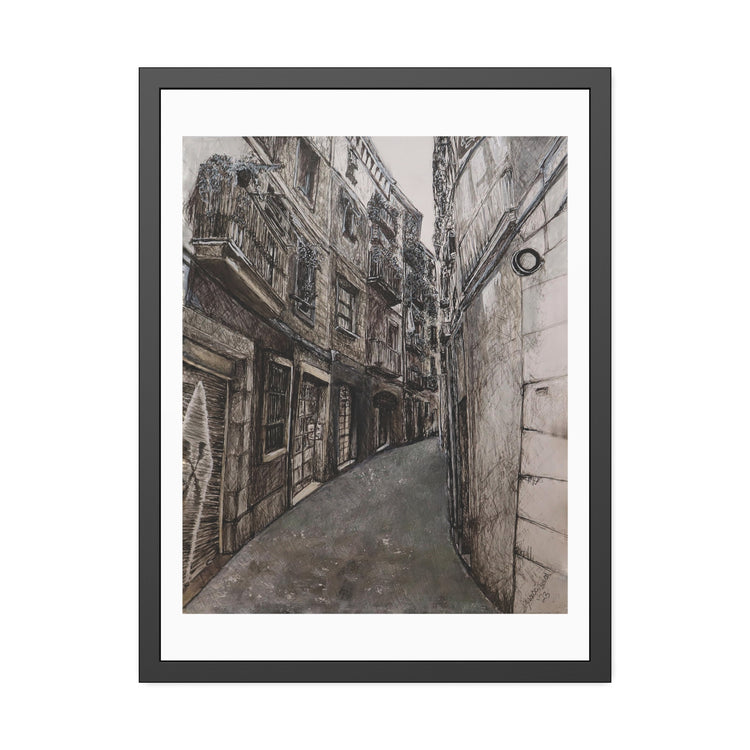 Barcelona Alley (framed print)