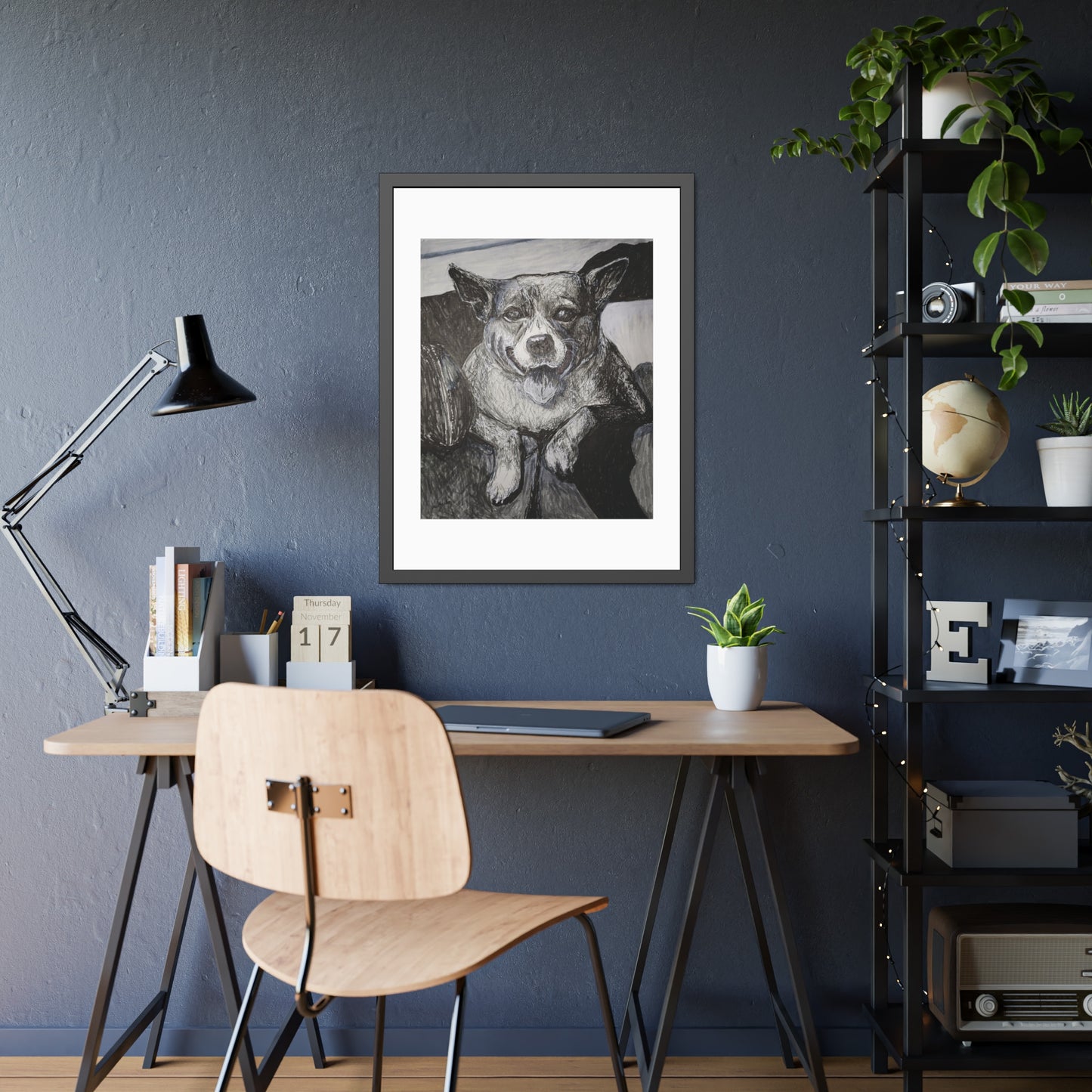 Happy dog (framed print)