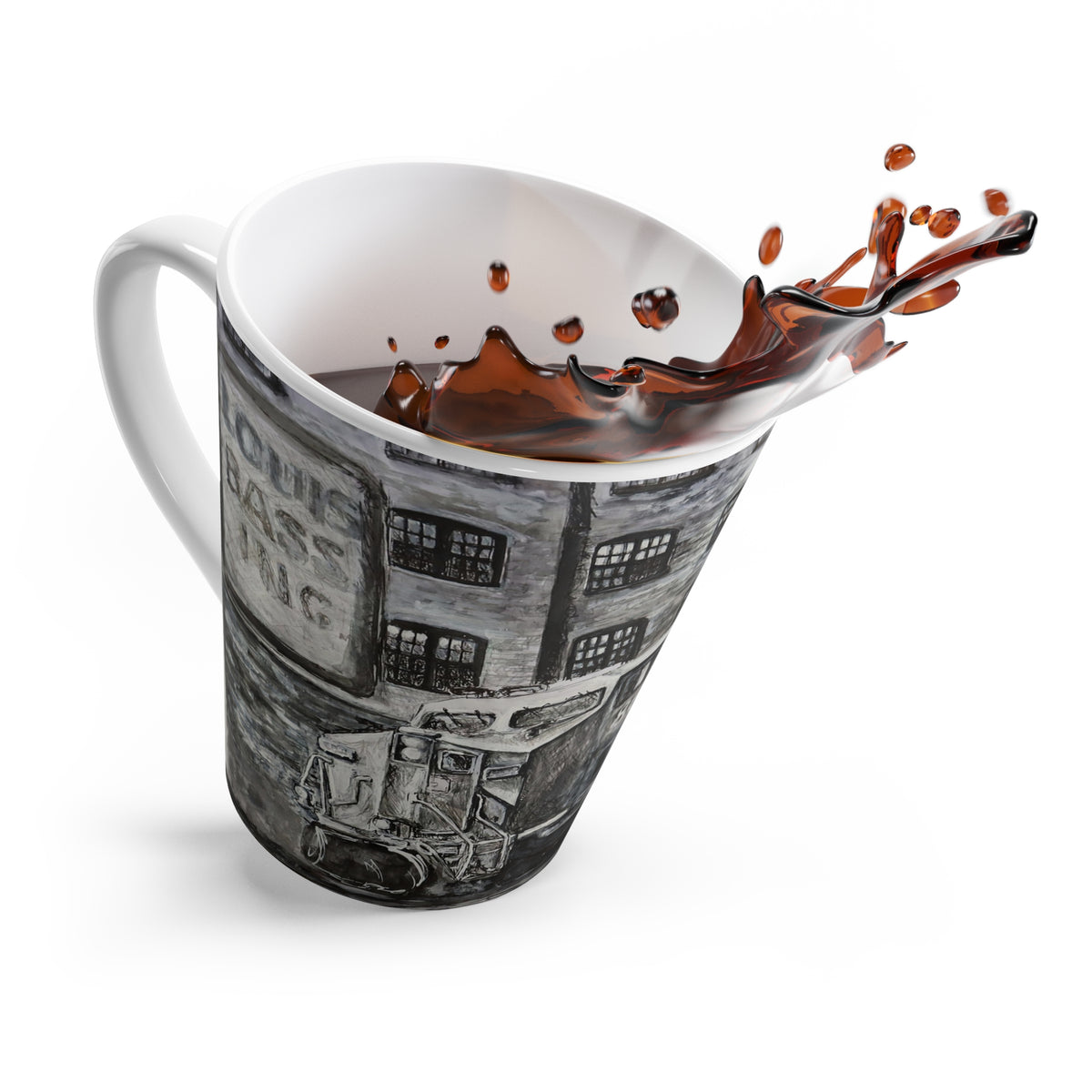City Train 3624 Latte Mug – Urban Industrial Artwork