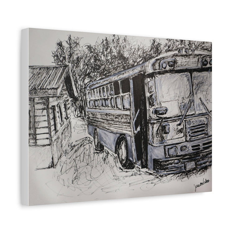 Bus in Belize (canvas print)