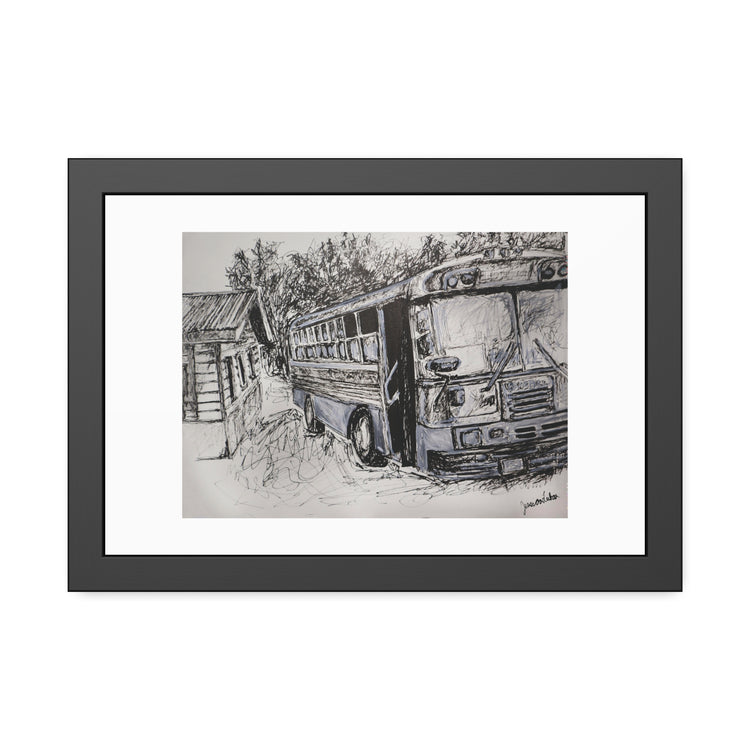 Bus in Belize (framed print)