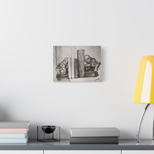 Elephant bookends (canvas print)