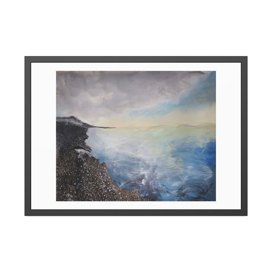 Vibrant agate beach (framed print)