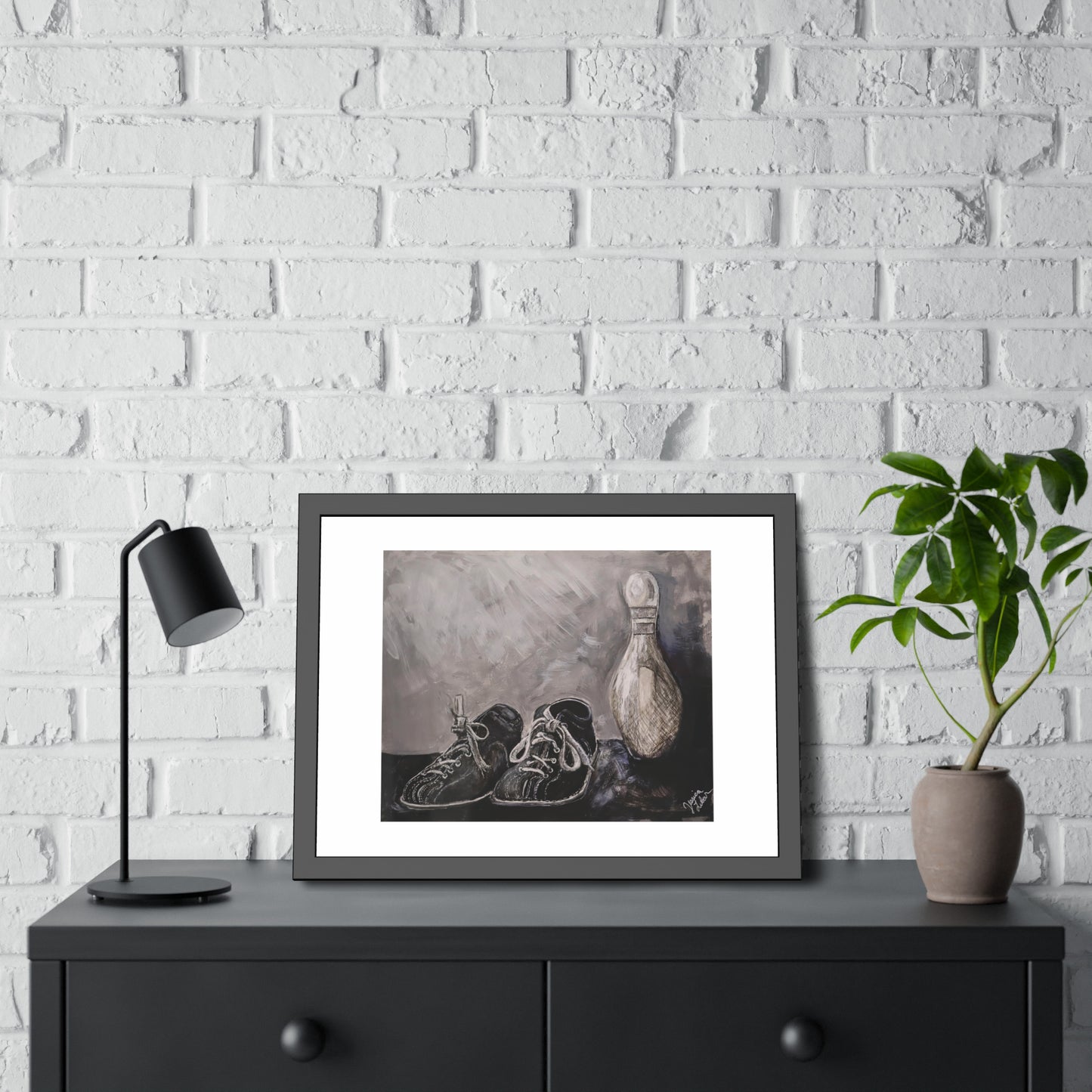 Bowling shoes (framed print)