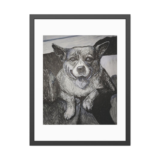 Happy dog (framed print)