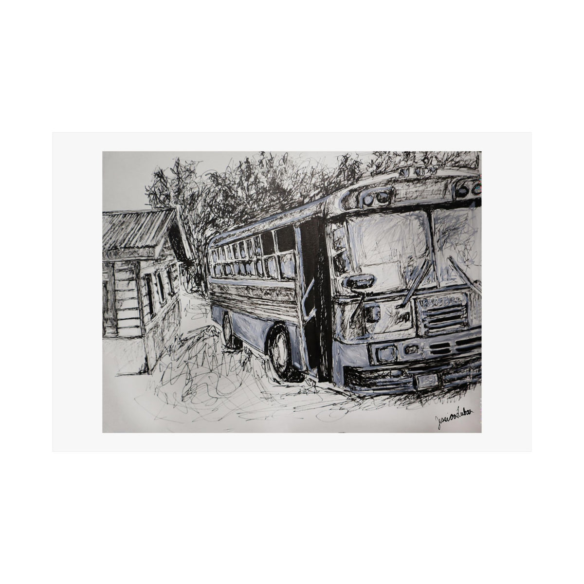 Bus in Belize Matte Horizontal Posters
