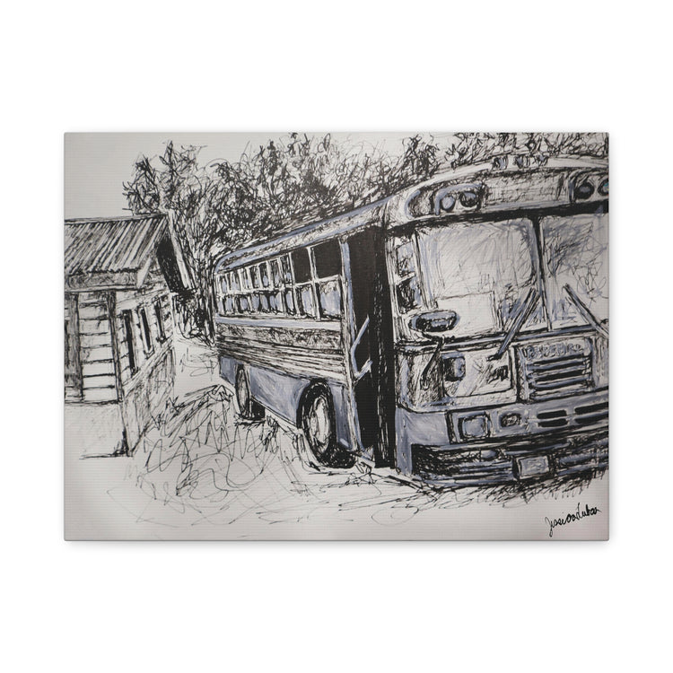 Bus in Belize (canvas print)