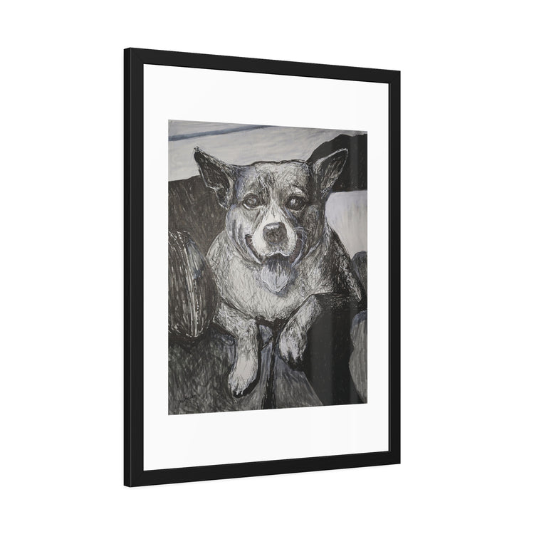 Happy dog (framed print)