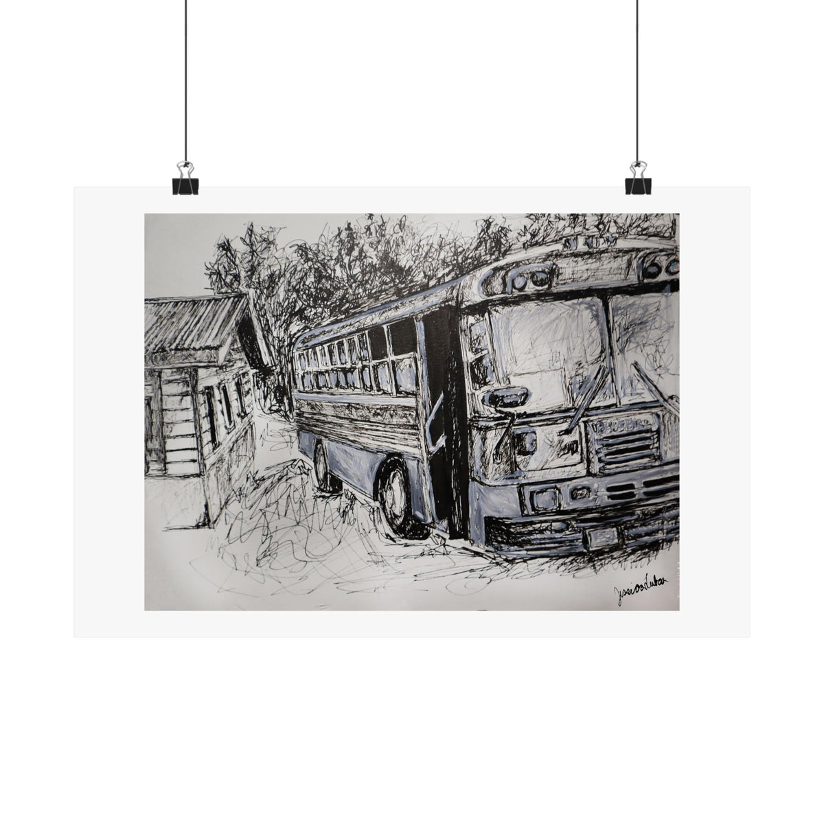 Bus in Belize Matte Horizontal Posters