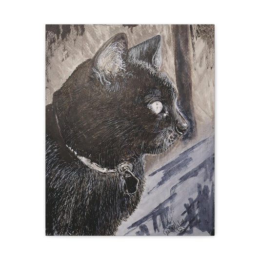 Cat in window (canvas print)