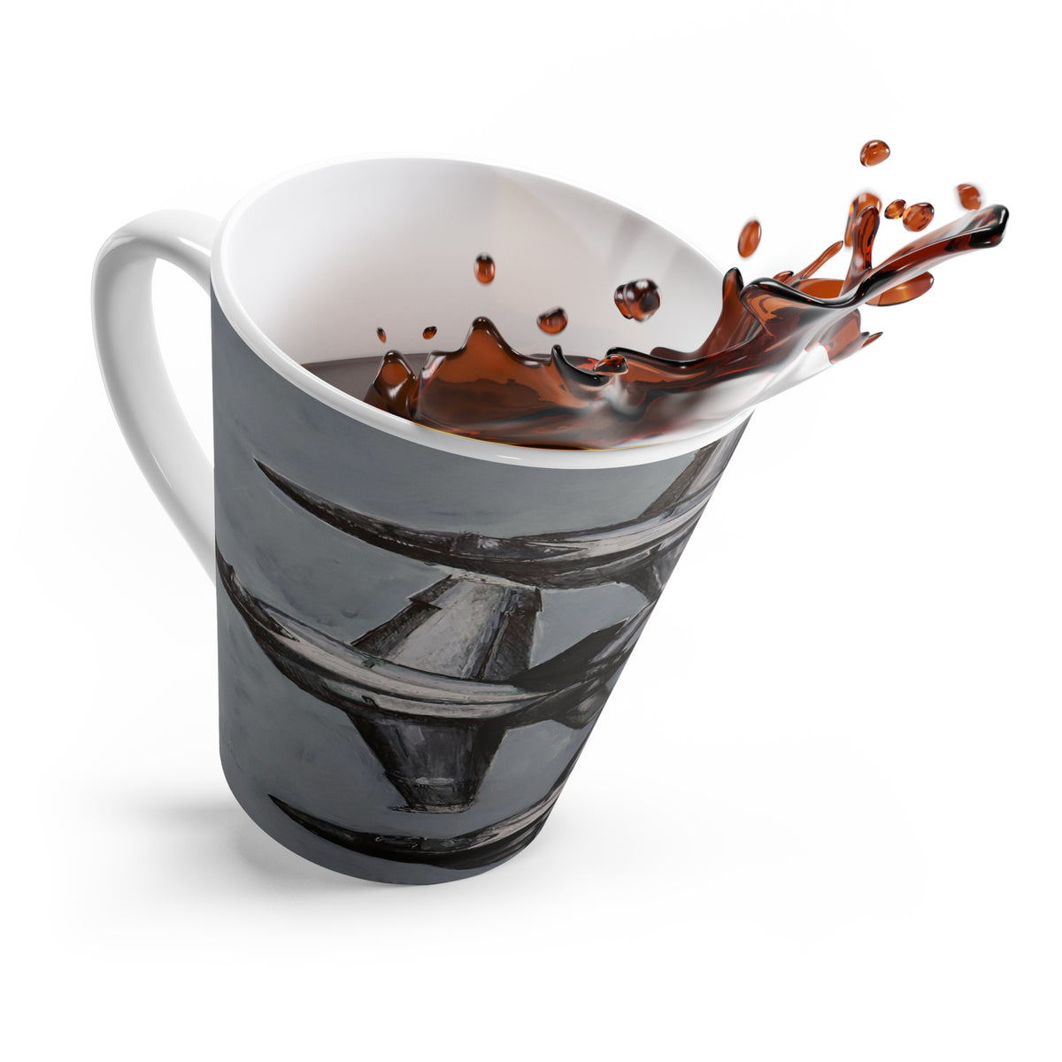Abstract Industrial Structure Latte Mug