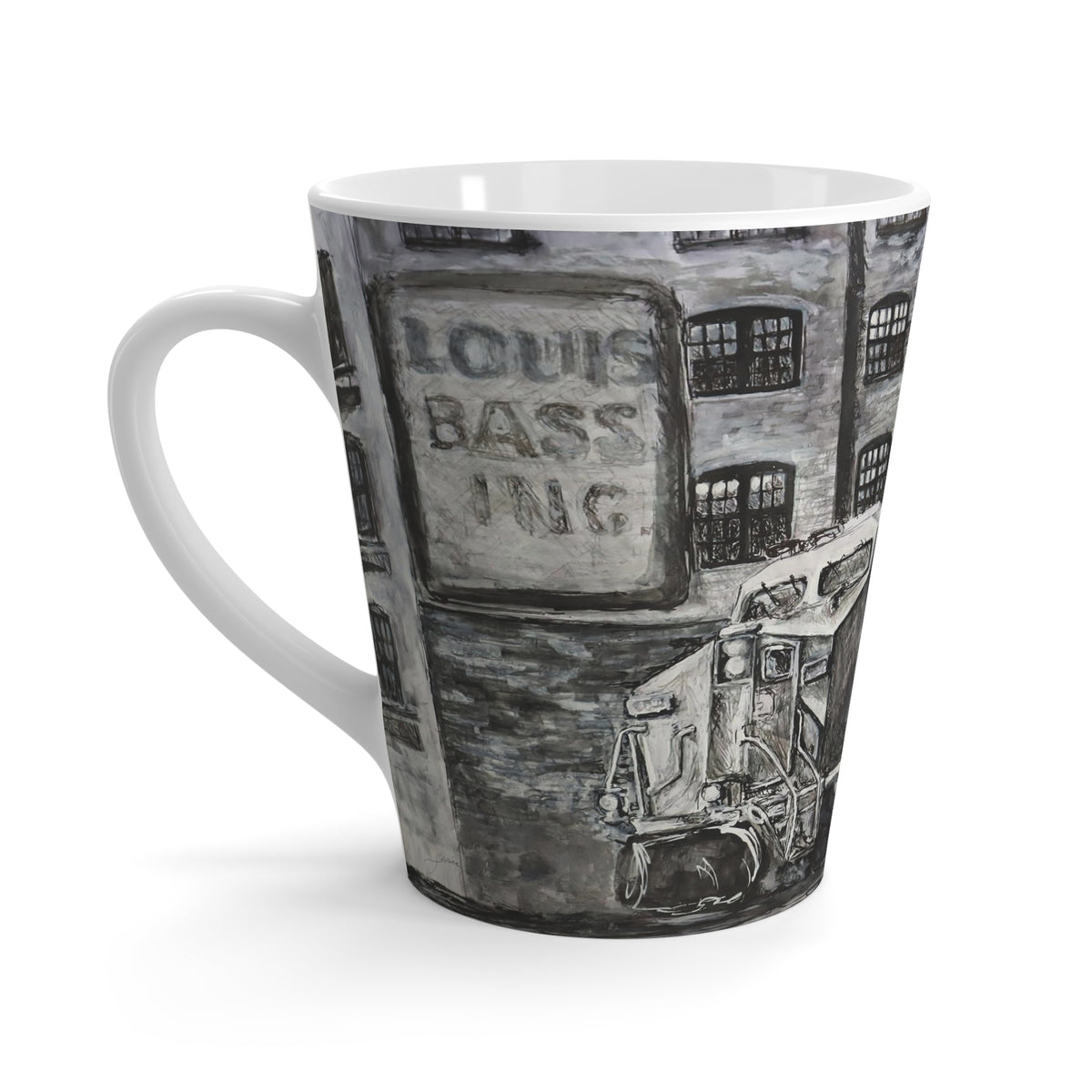 City Train 3624 Latte Mug – Urban Industrial Artwork