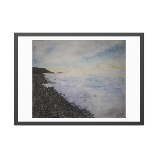 Pastel agate beach (framed print)